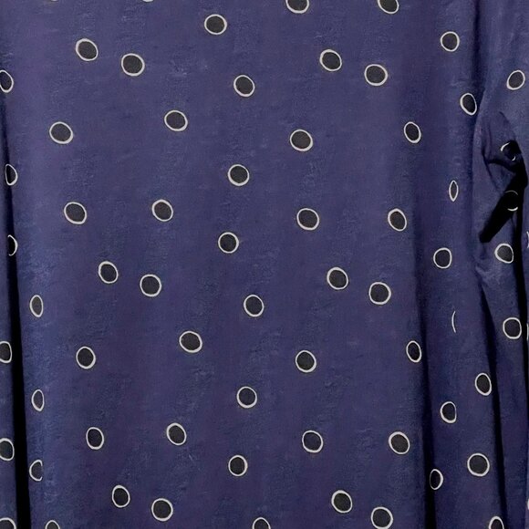 Boden Navy Polka Dot Long Sleeve Top UK18 US14 Tencel & Cotton Blend - Picture 2 of 9